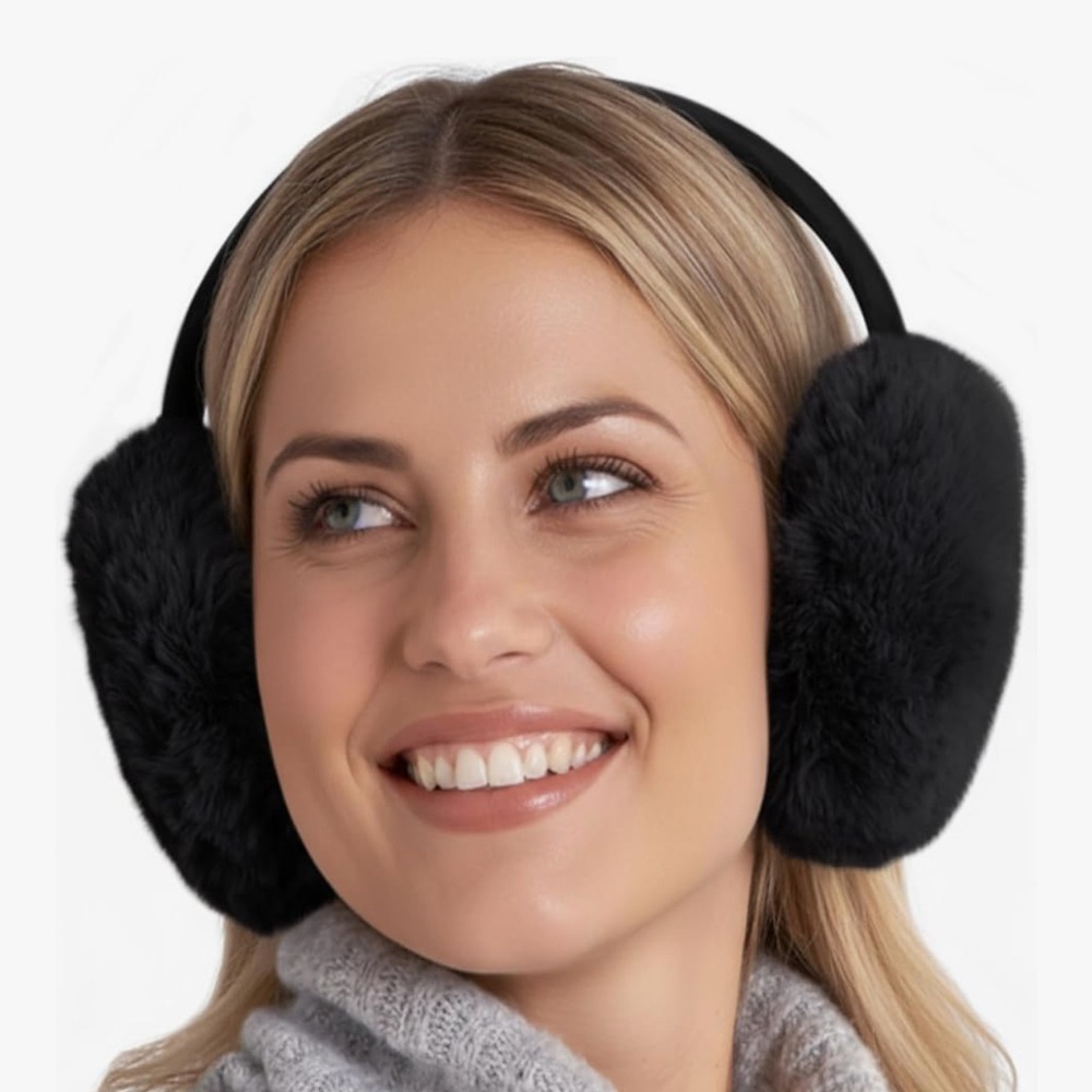 Black Faux Fur Earmuffs
